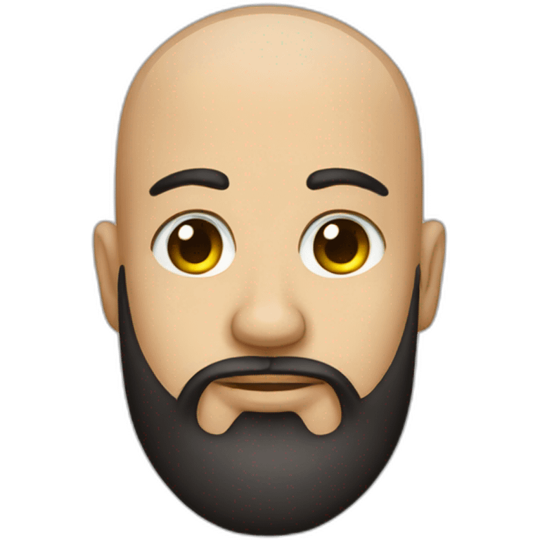 A bearded guy with a shaved head, a question mark tattooed under his eye emoji