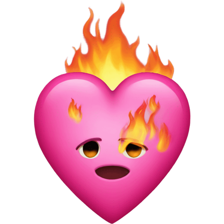 pink heart emoji on fire emoji