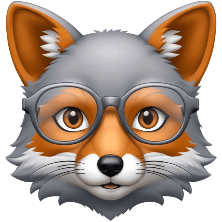 Gray fox with glasses  emoji