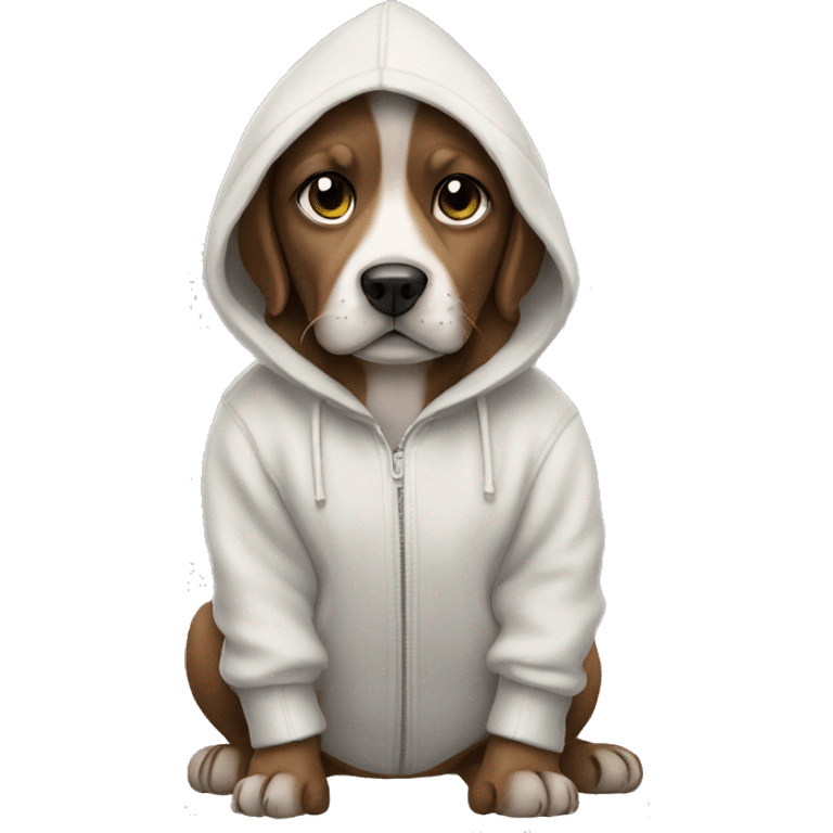 Dog wearing a hoodie  emoji