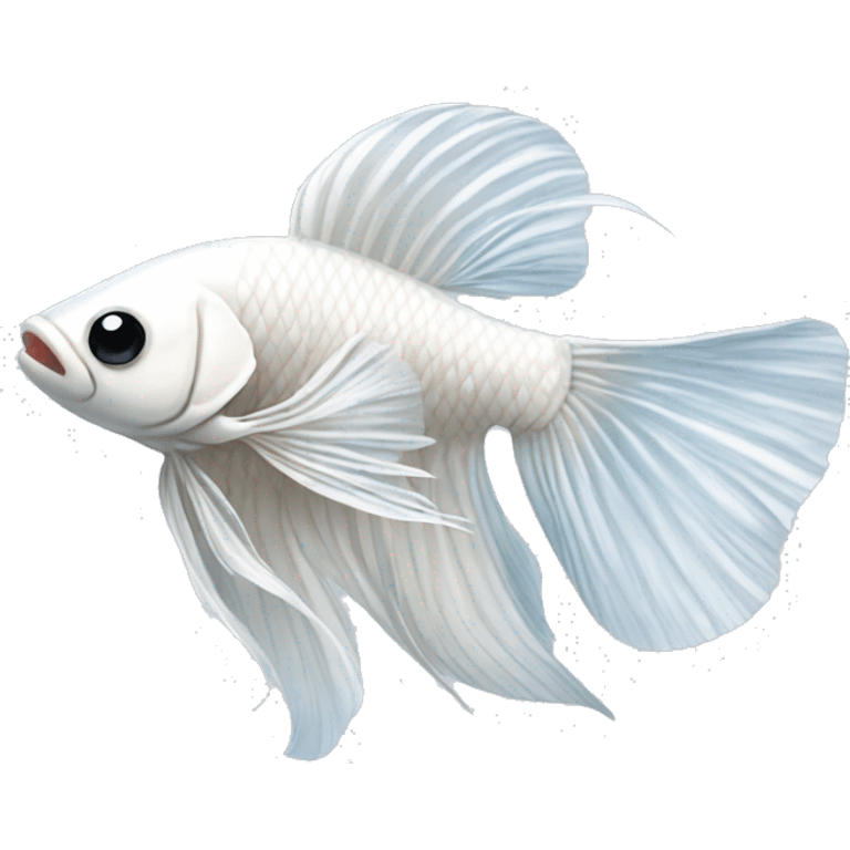 White betta fish happy emoji