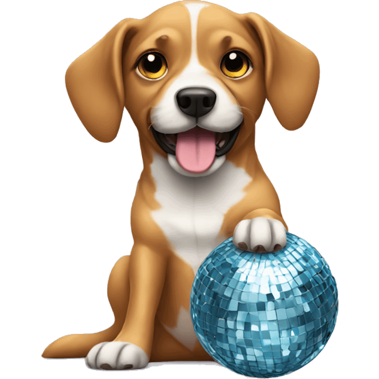 Dog with disco ball  emoji