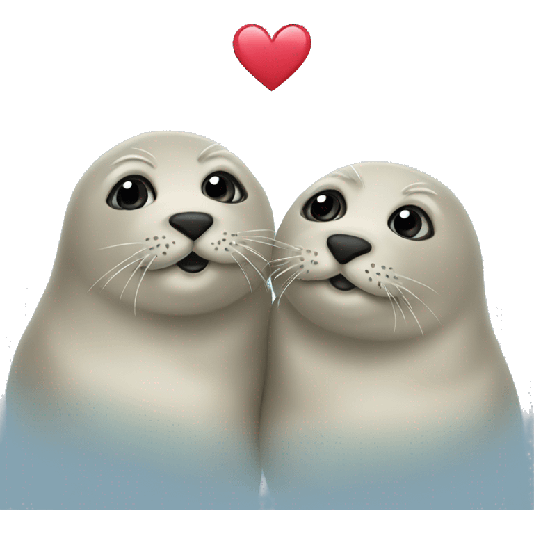 two seals in love  emoji