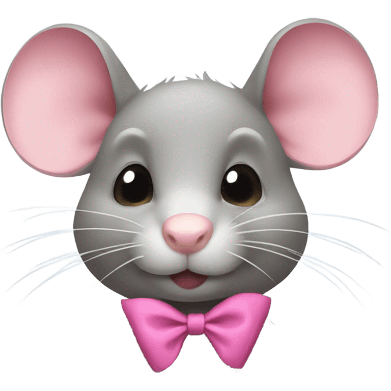 Rat wearing a pink bow emoji