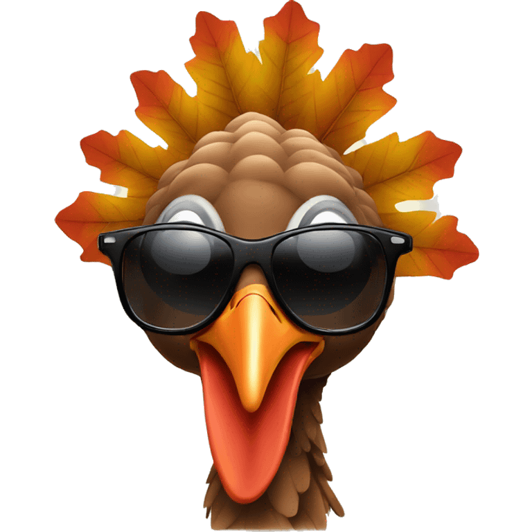 thanksgiving turkey with sunglasses emoji