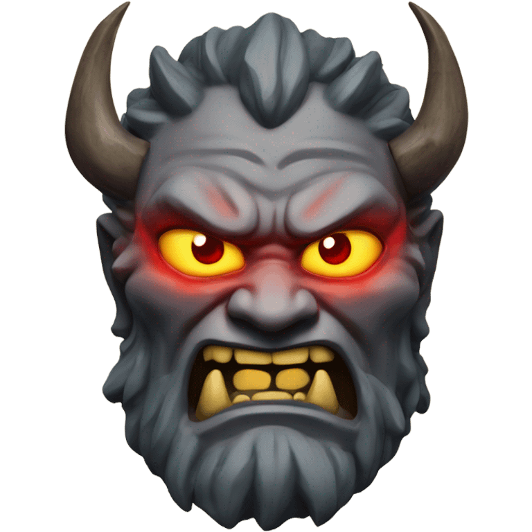 Oni with a lustrous power red eyes strong overlay stone emoji