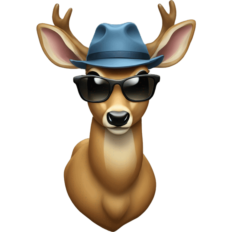 deer with sunglases hat emoji