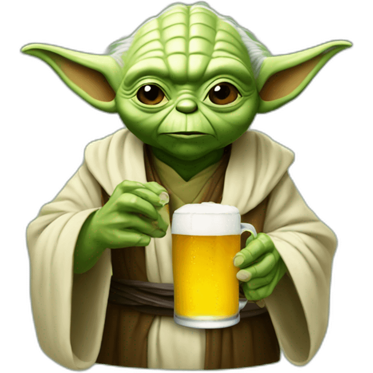 yoda master drink a beer emoji