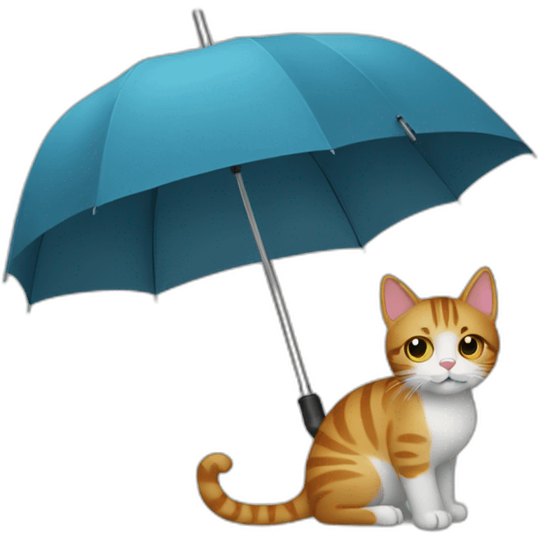 umbrella with cat attatched emoji