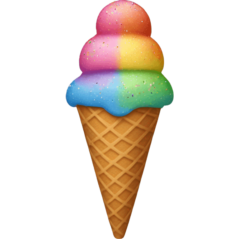 A ice cream with rainbow sprinkles  emoji