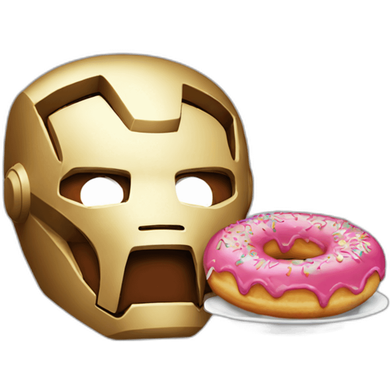 Iron man eating a donut emoji