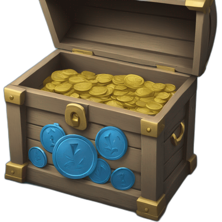 blue coins in a chest emoji