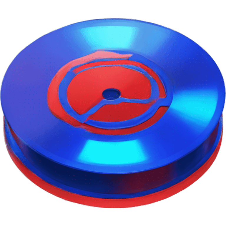 Red and blue fluorescent CD emoji