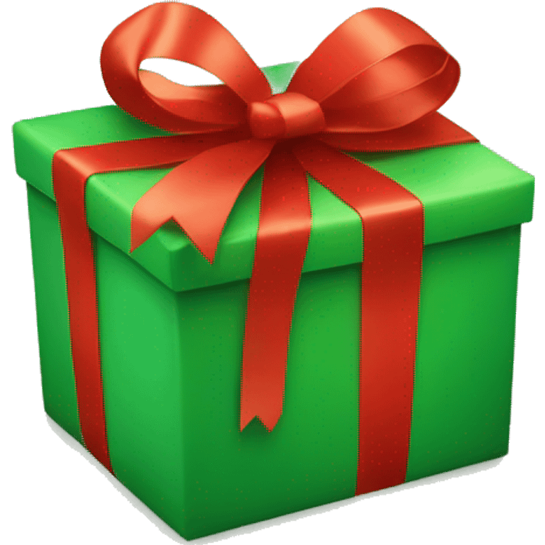 Green present with red ribbon bow emoji