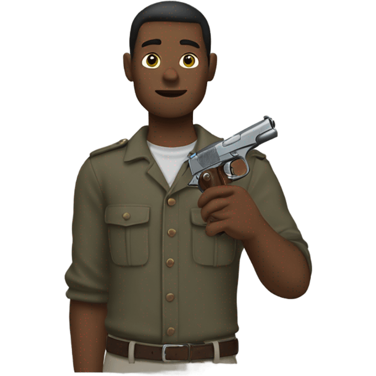 A man holding a colt m1911 emoji