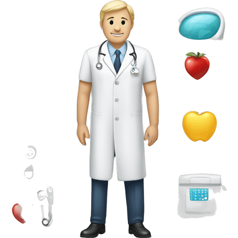 A rich healthy person with healthcare facilites emoji