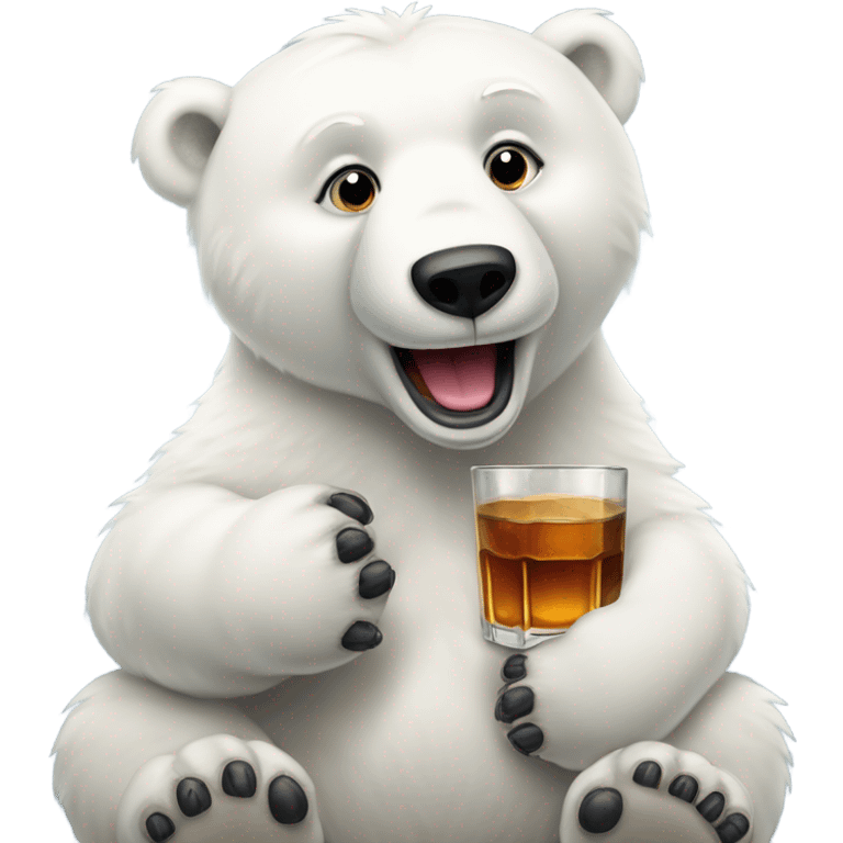 Polar bear drinking whiskey  emoji