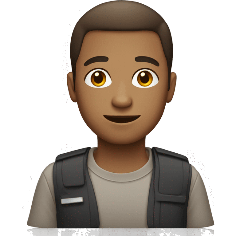 light Brown skinned guy using a computer emoji