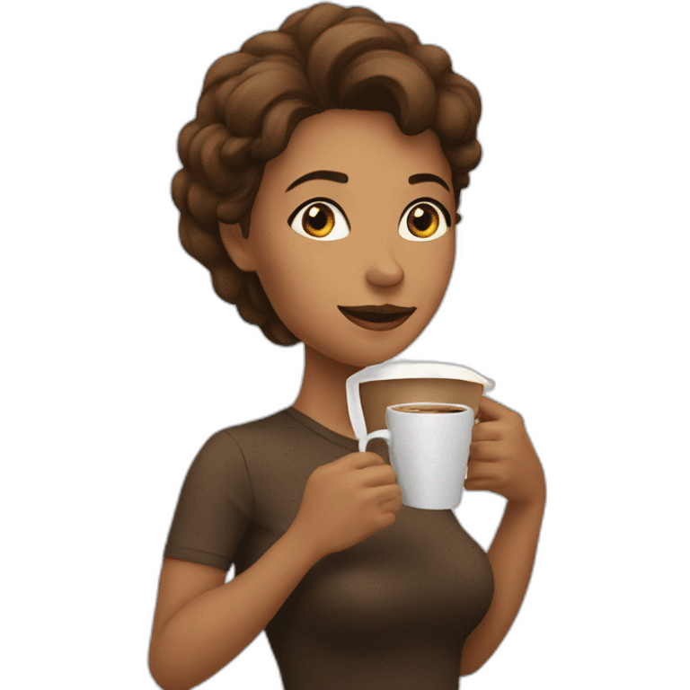 Linda drinking coffee emoji