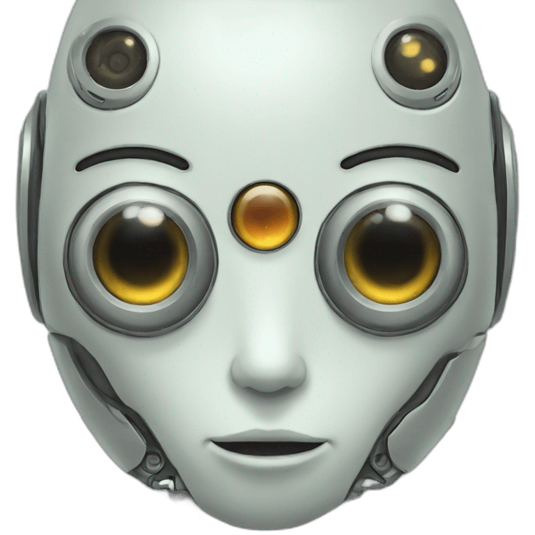 3-eyed kind and caring robot emoji