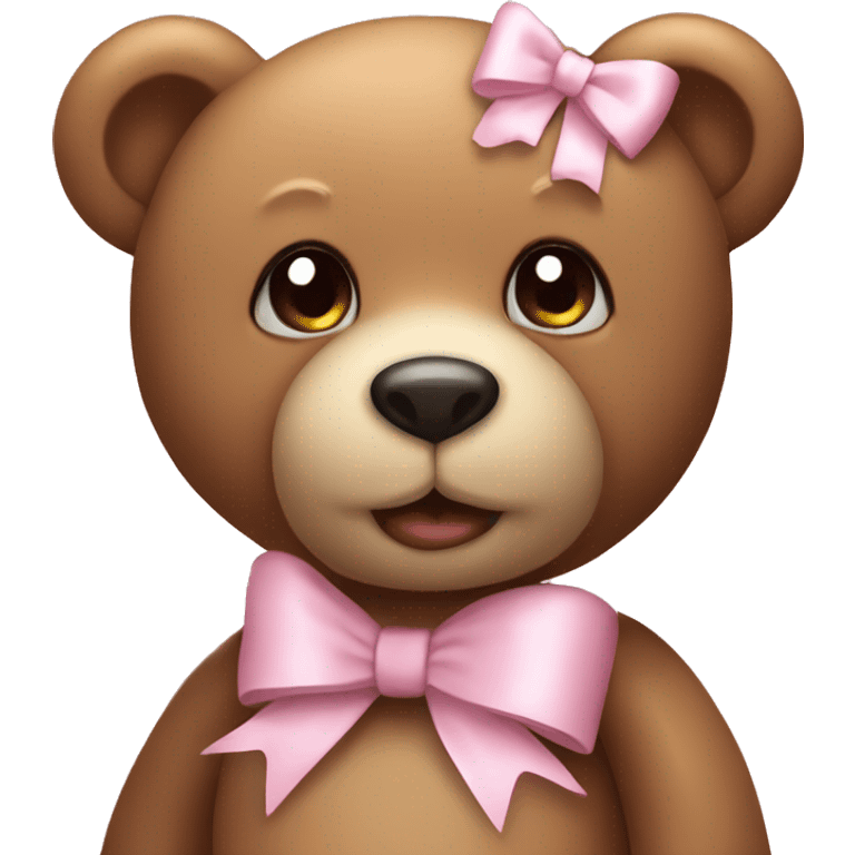 teddy bear with light pink bow  emoji