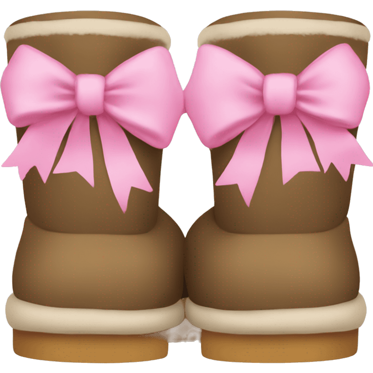 Uggs with a pink bow on the back emoji