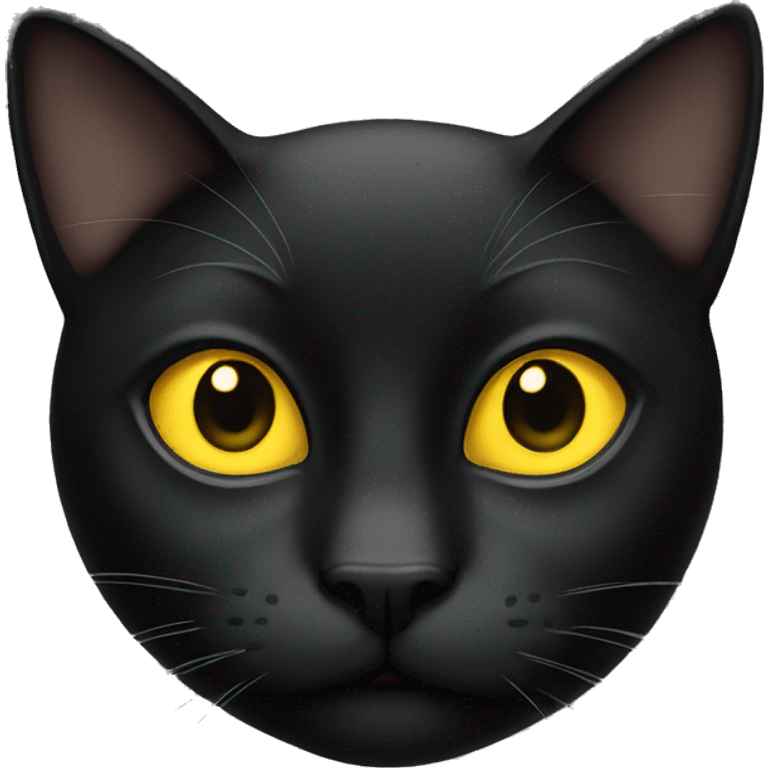 Black cat with yellow eyes emoji