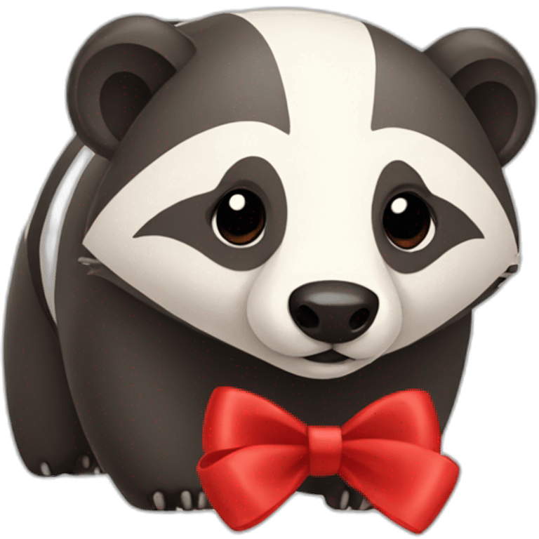 badger with red bow emoji