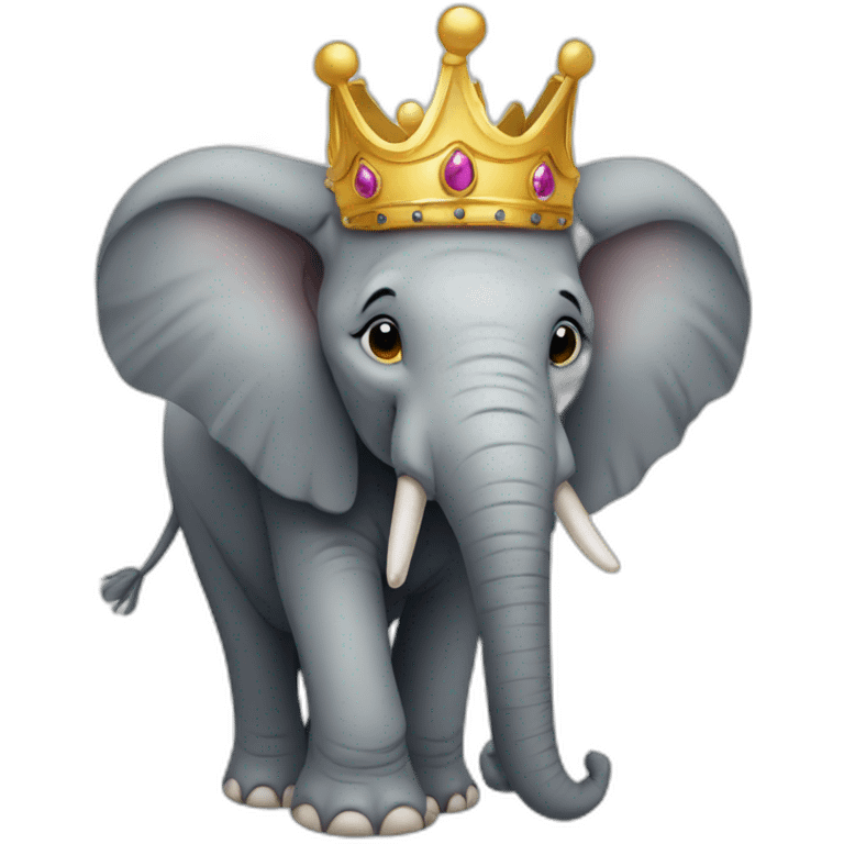 elephant wearing crown emoji