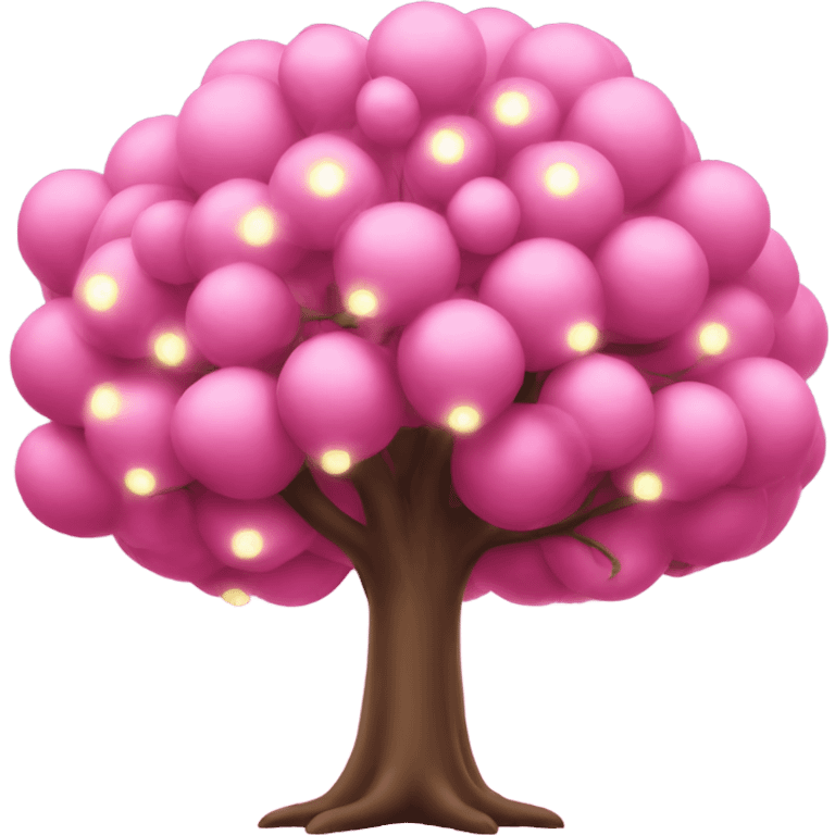 Large pink tree with hanging lights  emoji