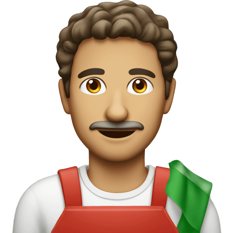 Italian man with pizza emoji