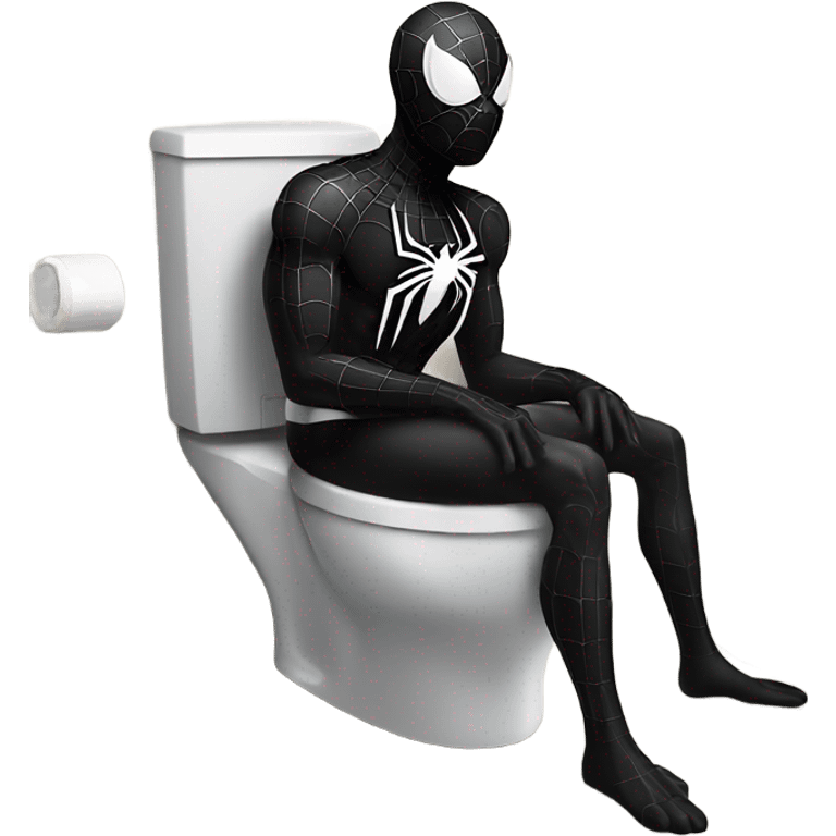 Black Spider- Man in a toilet emoji