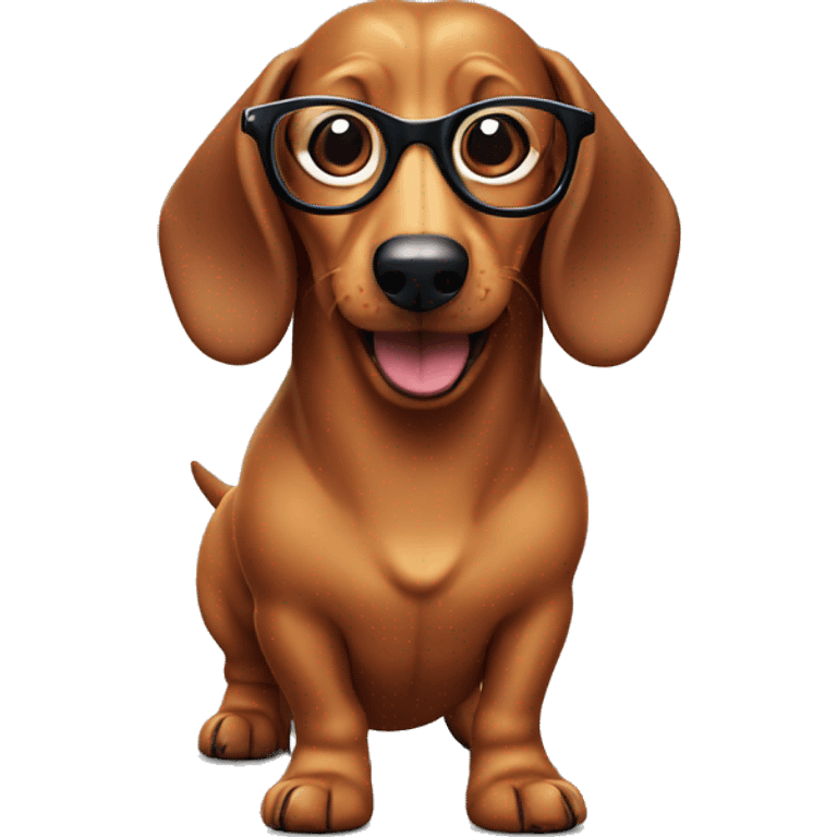 sausage dog with glasses
 emoji