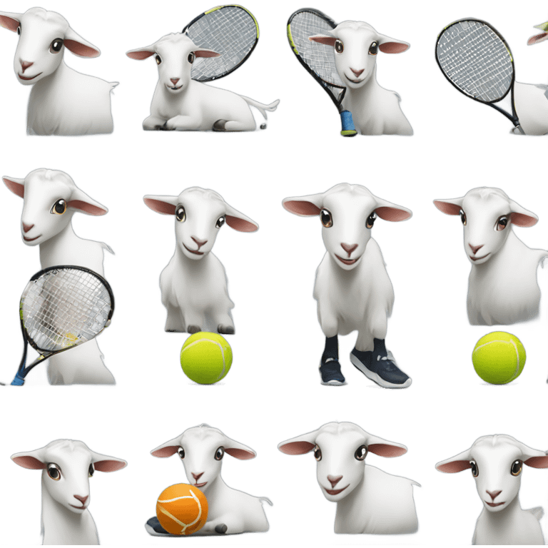 Two goats playing tennis in Nike sportswear emoji