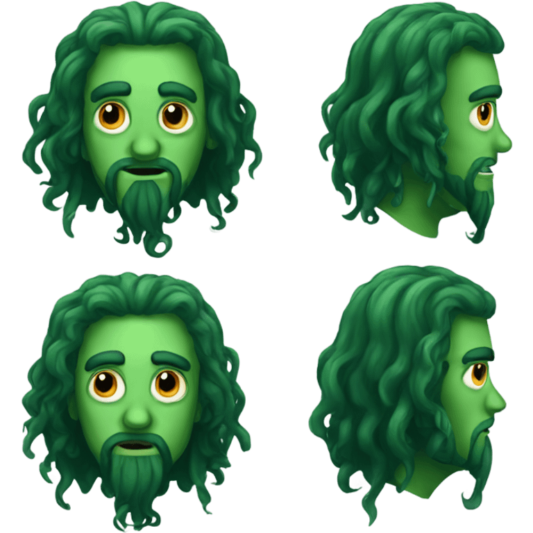 Cthulhu long hair affro emoji