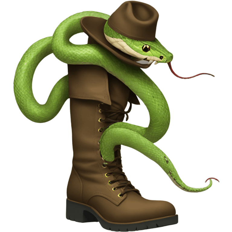 A snake with 8 legs. Wearing boots.  emoji