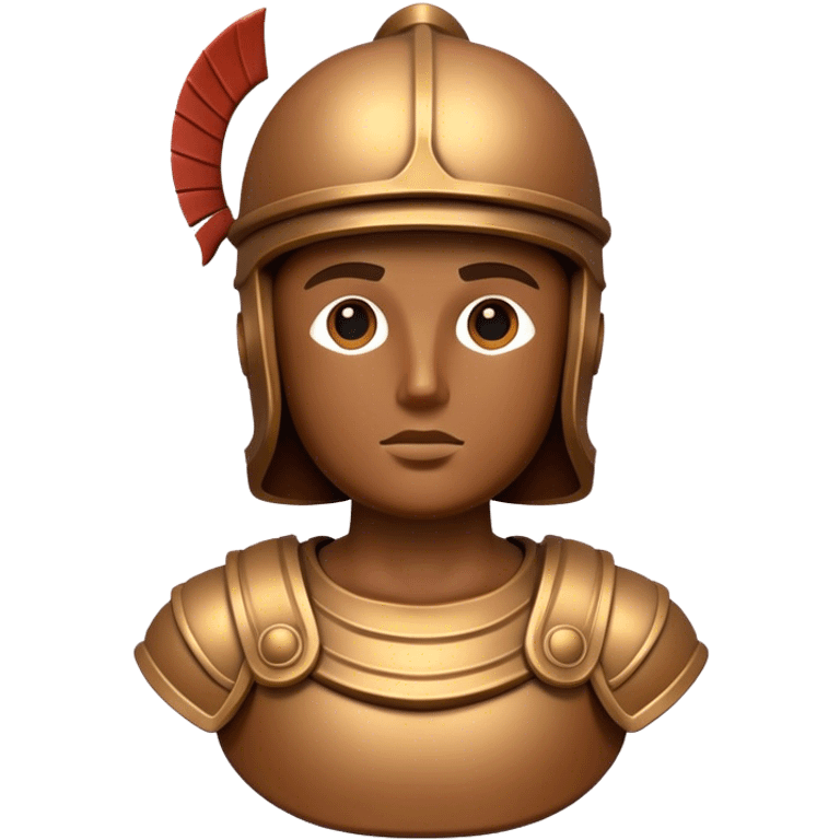 Botero Bronze Roman Soldier Landmark Emoji – Showcasing a stylized, rounded bronze Roman soldier sculpture. emoji