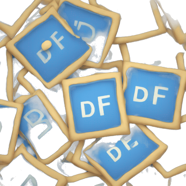 a blue square with text saying "DF" inside of it emoji