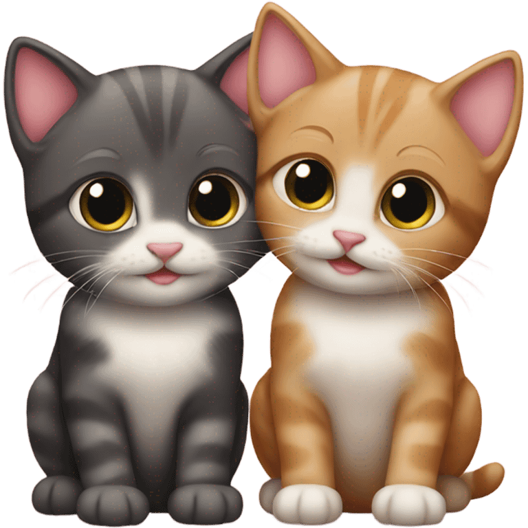 two kittens in love emoji