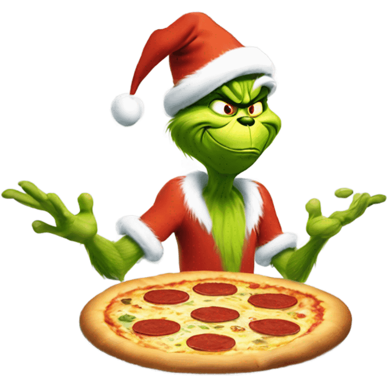 the grinch spinning pizza dough emoji