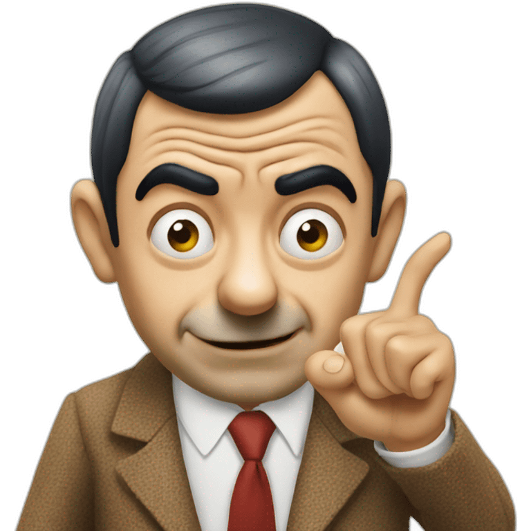 mr bean doing a major finger emoji