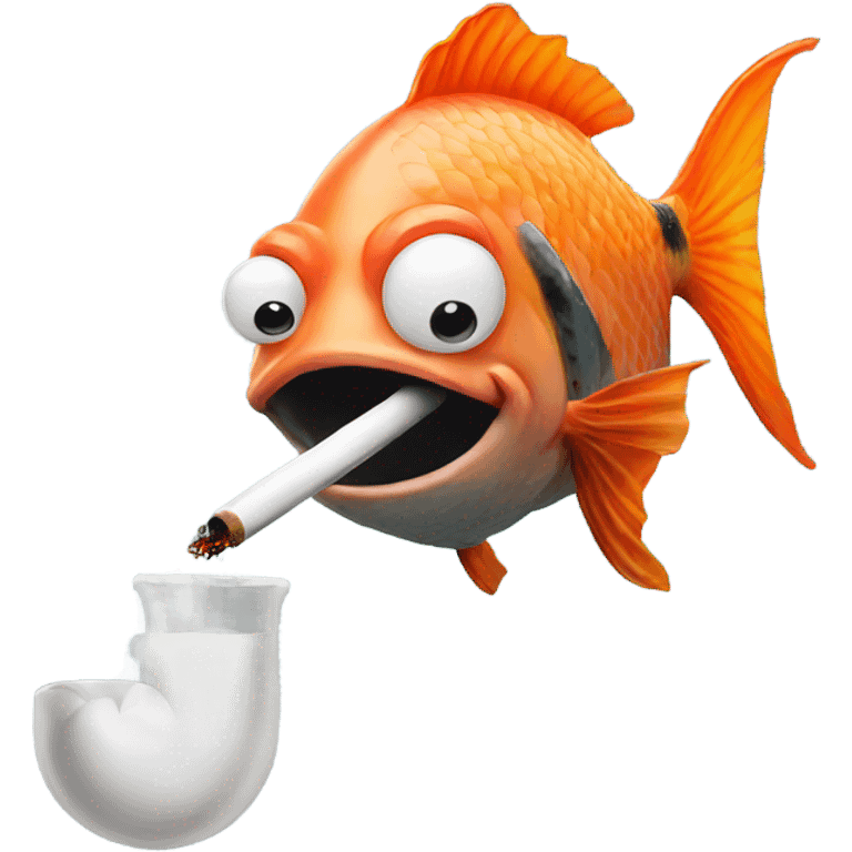 Fish smoking emoji