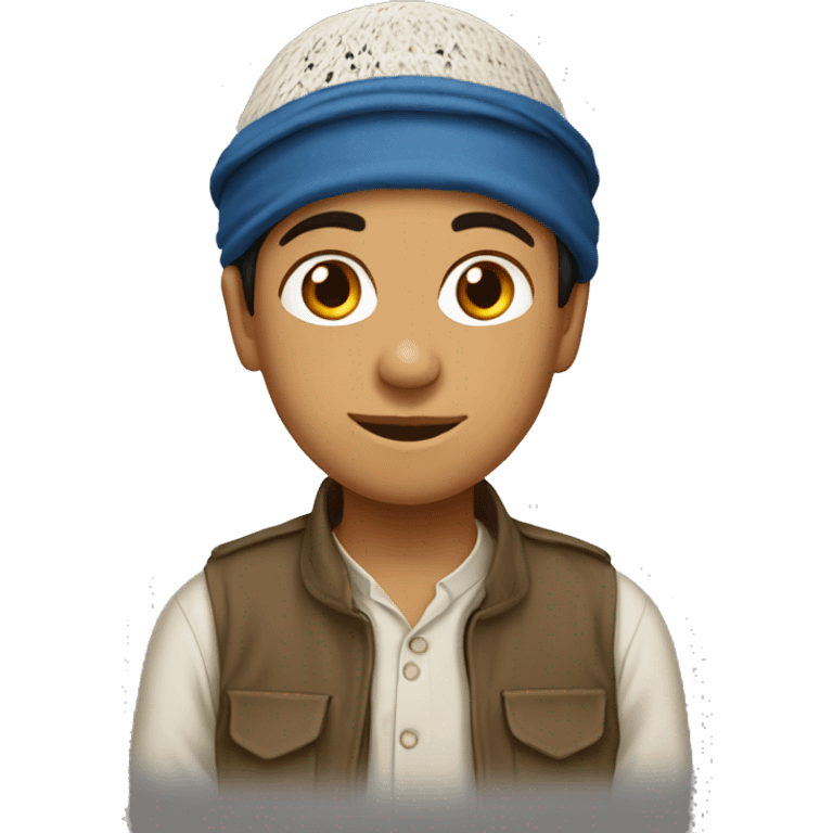 Afghan boy with a afghani hat emoji