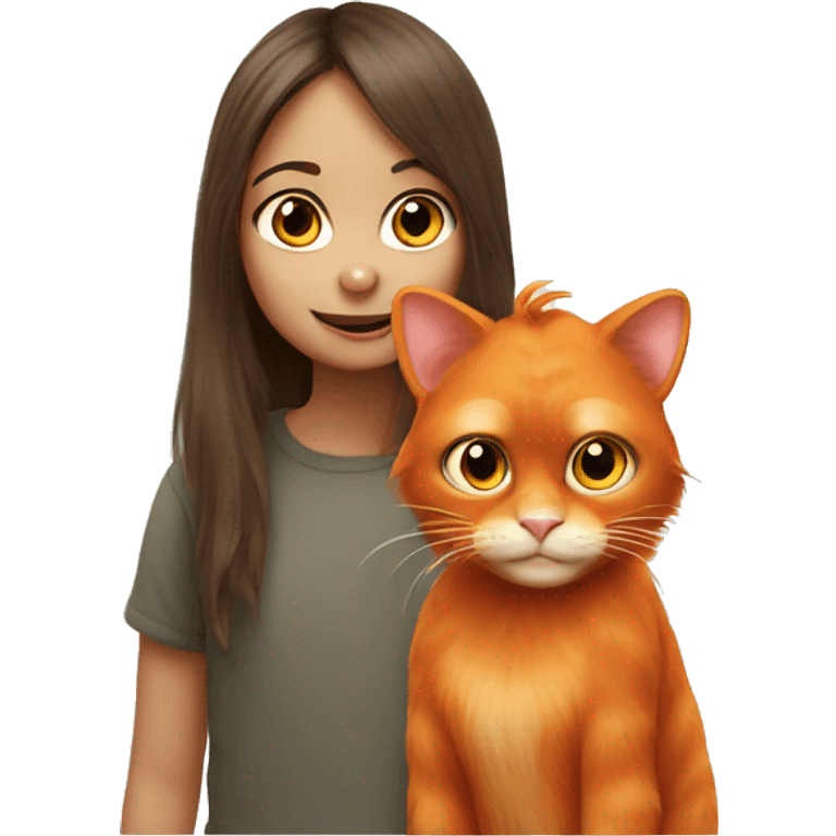 orang cat with girl emoji