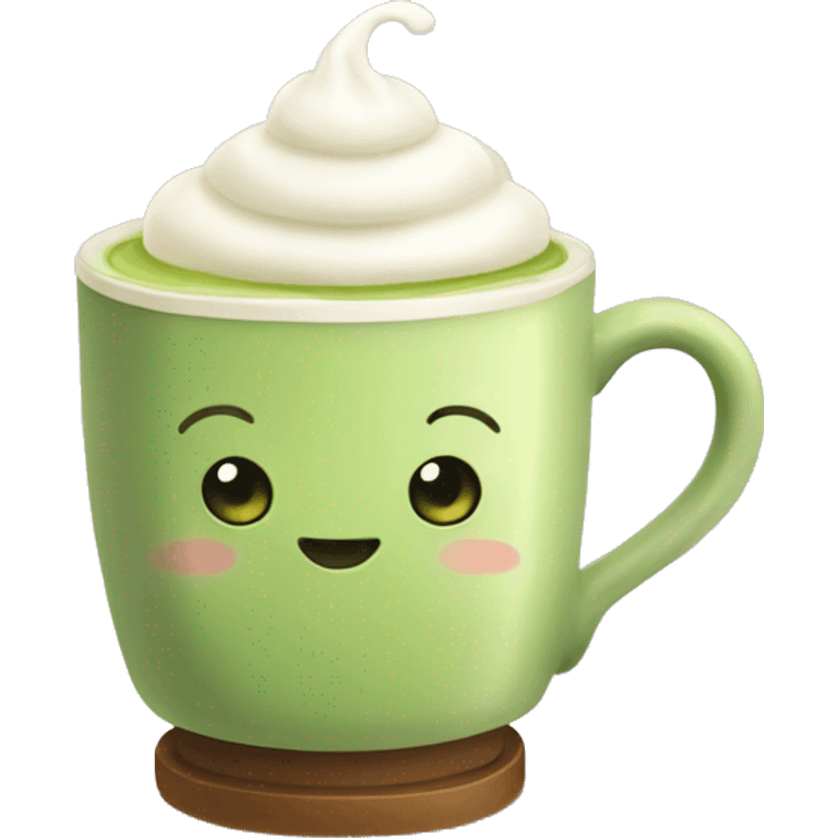 Cozy cup of matcha latte  emoji