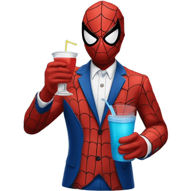 Spider man drinking  emoji