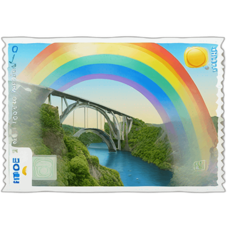 Custom 1k euro rainbow note with one of the Europe bridges emoji