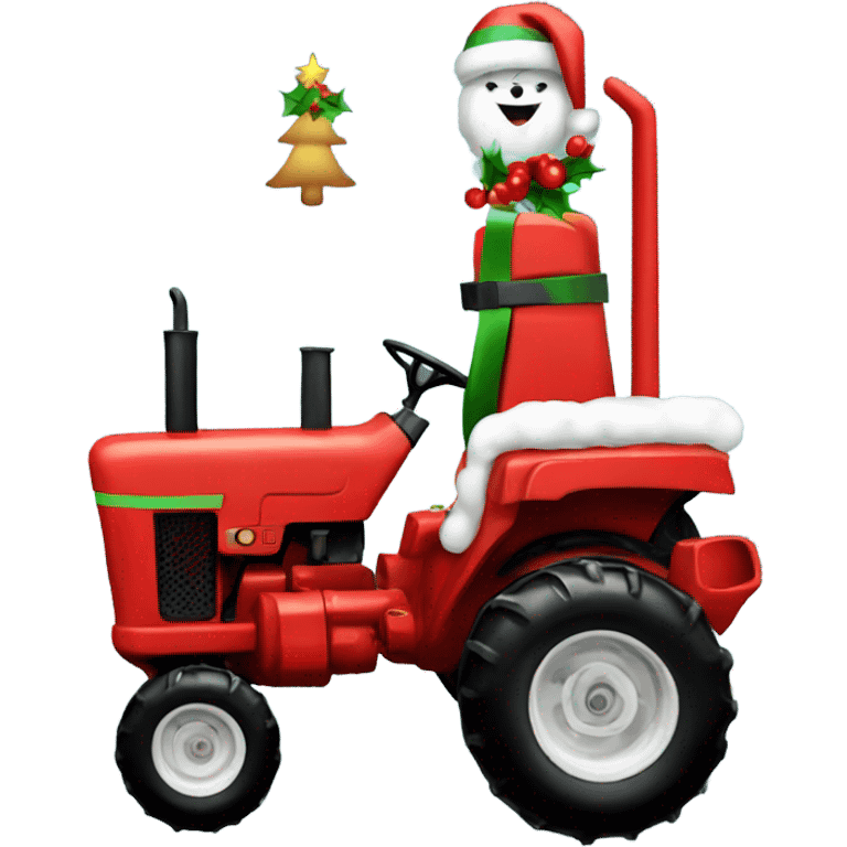 Christmas tractor emoji