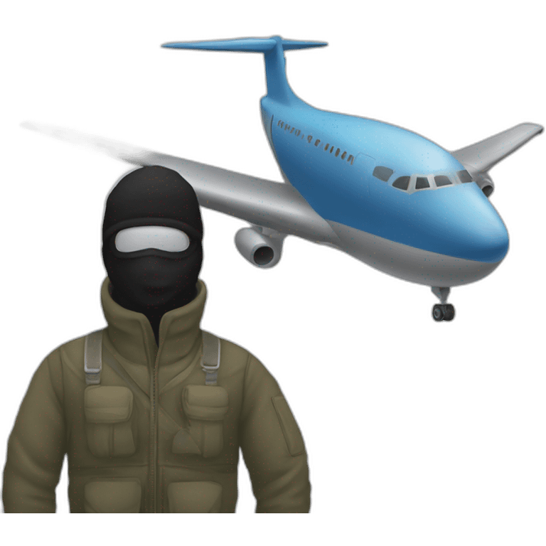 Balaclava Guy and plane emoji