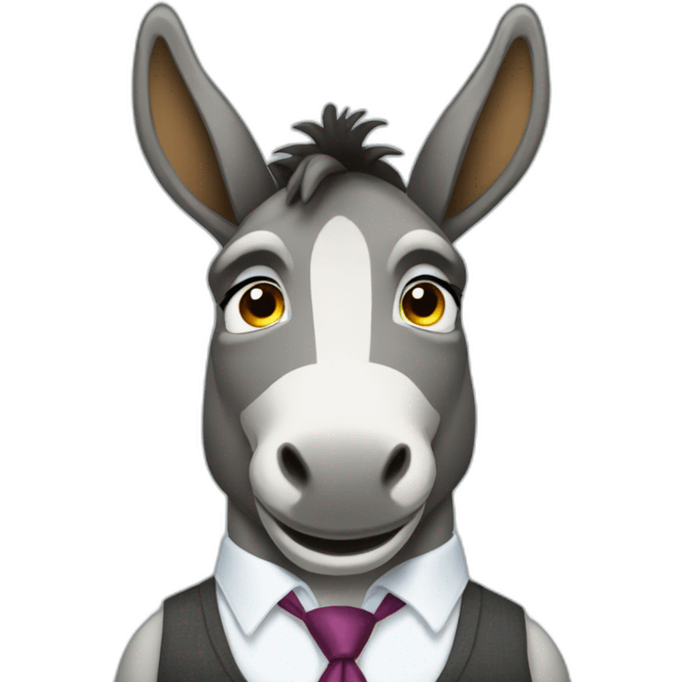 A donkey wearing a tie emoji